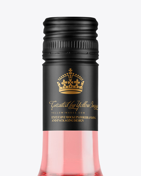 Clear Glass Pink Wine Bottle Mockup