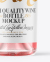 Clear Glass Pink Wine Bottle Mockup