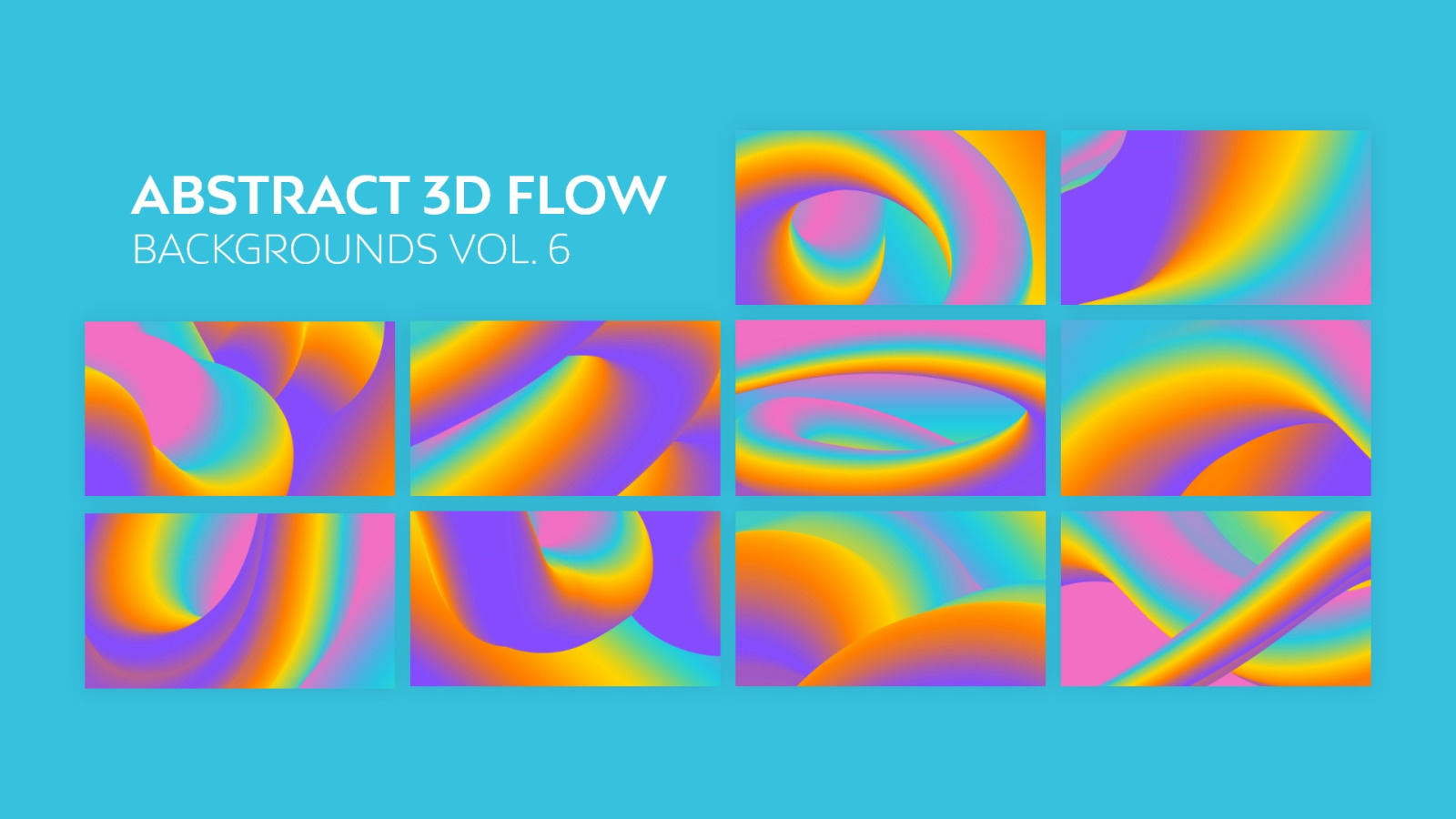 Abstract 3D Flow Backgrounds Vol.6