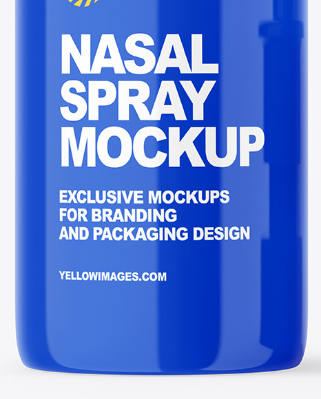 Opened Glossy Nasal Spray Bottle Mockup