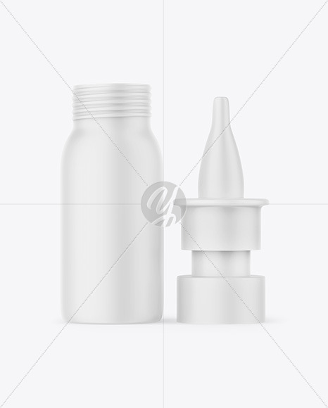 Opened Matte Nasal Spray Bottle Mockup