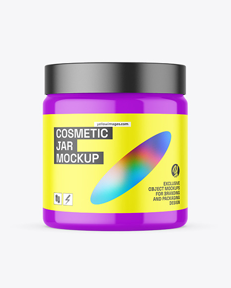 Glossy Cosmetic Jar Mockup - Jar mockup