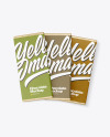 Three Chocolate Bars in Kraft Packaging Mockup