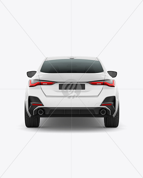 Compact Executive Car Mockup - Back View