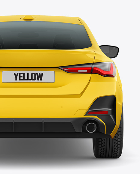 Compact Executive Car Mockup - Back View