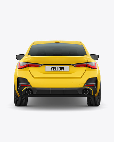 Compact Executive Car Mockup - Back View