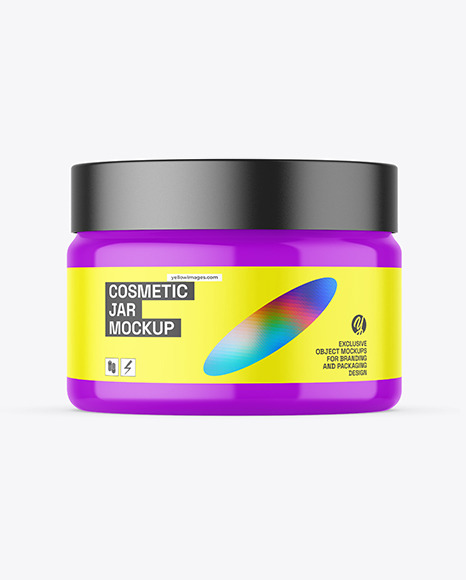 Glossy Cosmetic Jar Mockup