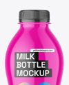 Glossy Plastic Milk Bottle Mockup