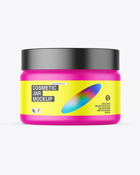 Matte Cosmetic Jar Mockup - Matte+Cosmetic+Jar+Mockup+In+Packaging+Mockups+On+Yellow