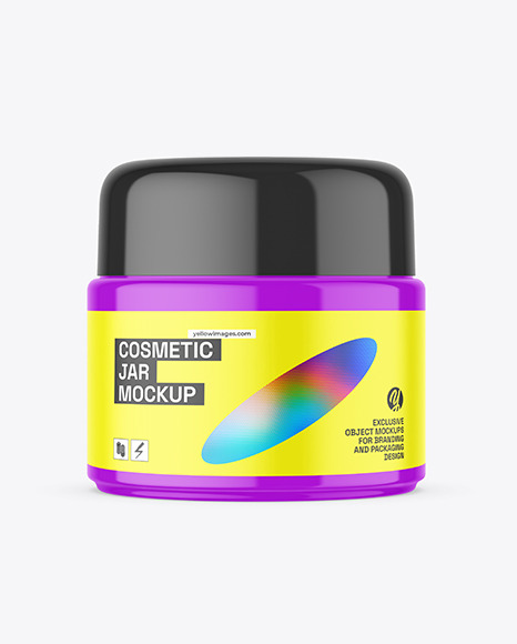 Glossy Cosmetic Jar Mockup - Jar mockup