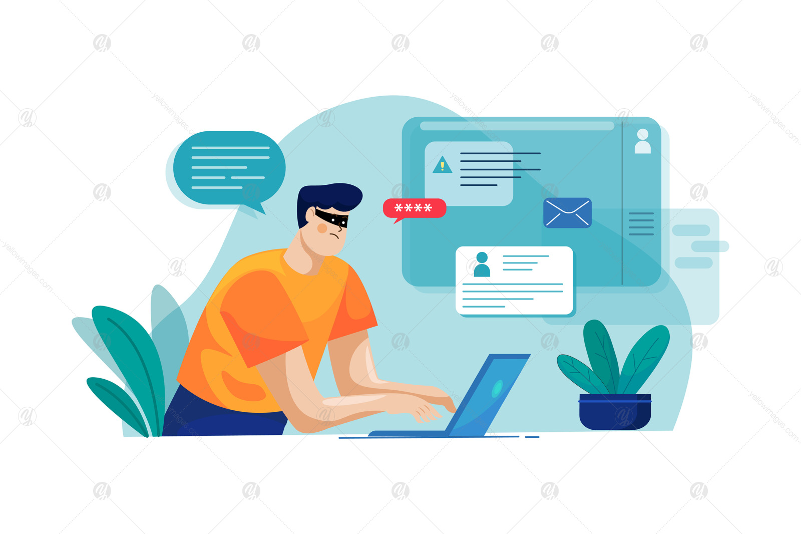 M406_Cyber Attack Illustration Pack M406_Cyber Attack Illustration Pack
