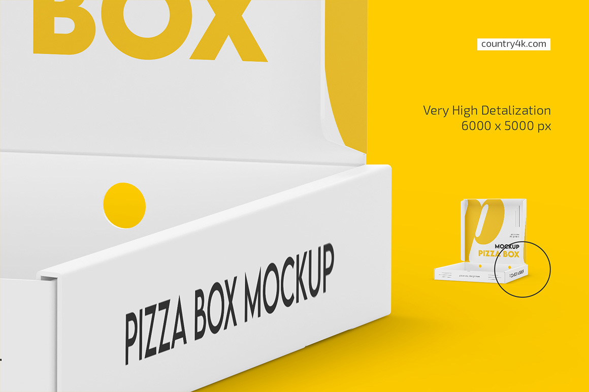 Paper Pizza Box Mockup Set Paper Pizza Box Mockup Set