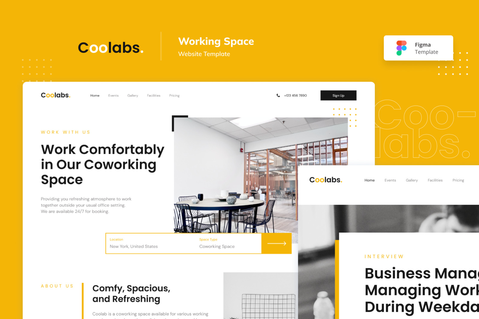 Coolab – Working Space Website Template