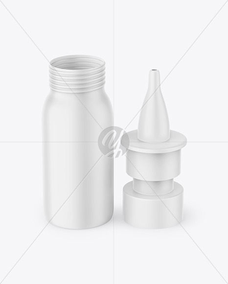 Opened Matte Nasal Spray Bottle Mockup
