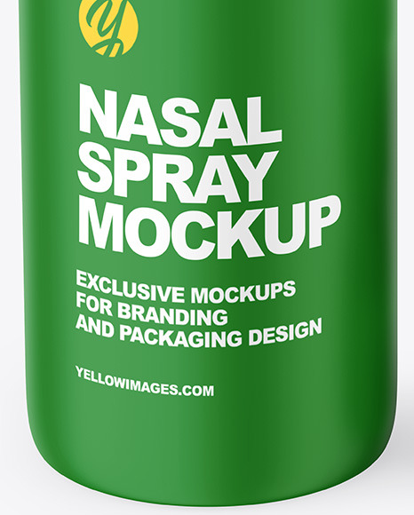 Opened Matte Nasal Spray Bottle Mockup