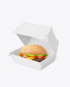 Paper Box w/ Burger Mockup