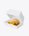 Kraft Paper Box w/ Burger Mockup