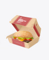 Kraft Paper Box w/ Burger Mockup