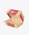 Kraft Paper Box w/ Burger Mockup