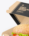 Kraft Paper Box w/ Burger Mockup