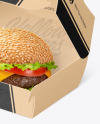 Kraft Paper Box w/ Burger Mockup