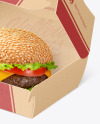 Kraft Paper Box w/ Burger Mockup