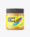 Plastic Jar with Peanut Butter Mockup