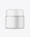 Clear Glass Cosmetic Jar Mockup