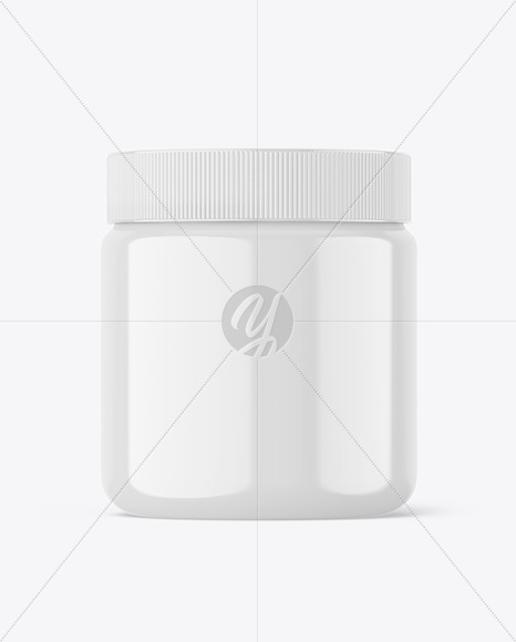 Glossy Plastic Jar Mockup