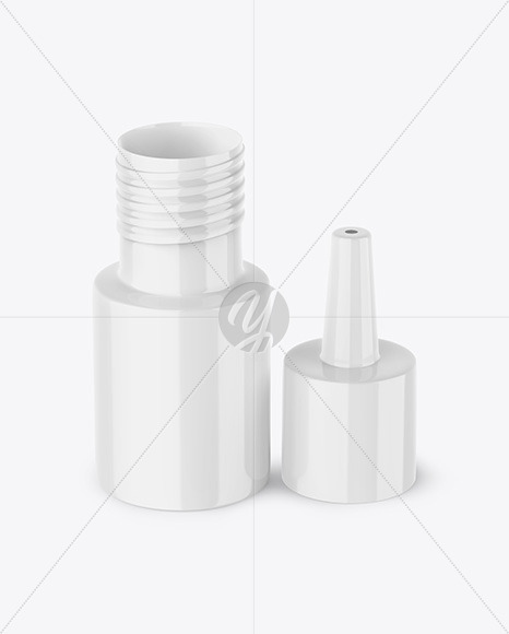 Opened Glossy Drops Bottle Mockup