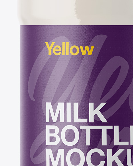 Plastic Bottle With Milk Mockup