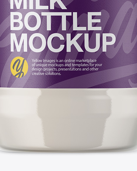 Plastic Bottle With Milk Mockup