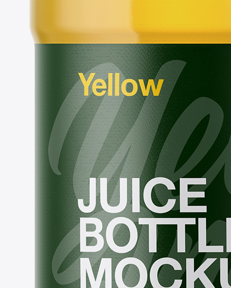 Plastic Bottle With Apple Juice Mockup