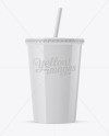 Glossy Plastic Soda Cup Mockup