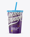 Glossy Plastic Soda Cup Mockup