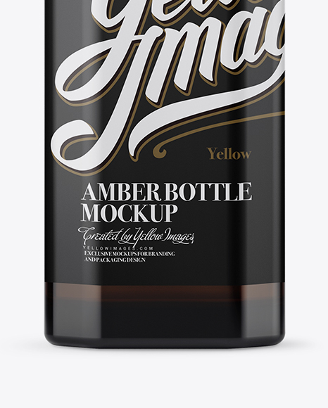 Amber Glass Bottle With Rum Mockup Amber Glass Bottle With Rum Mockup