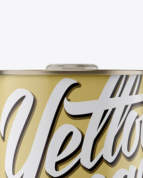 Olive Oil Matte Tin Can w/ Cap Mockup - Front View