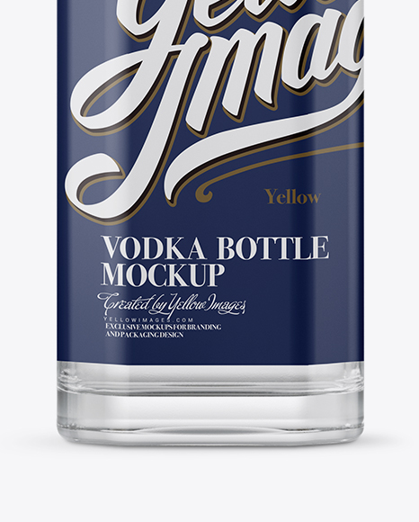 Clear Glass Vodka Bottle Mockup