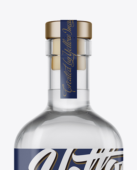 Clear Glass Vodka Bottle Mockup