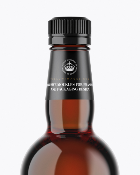 Amber Glass Rum Bottle Mockup