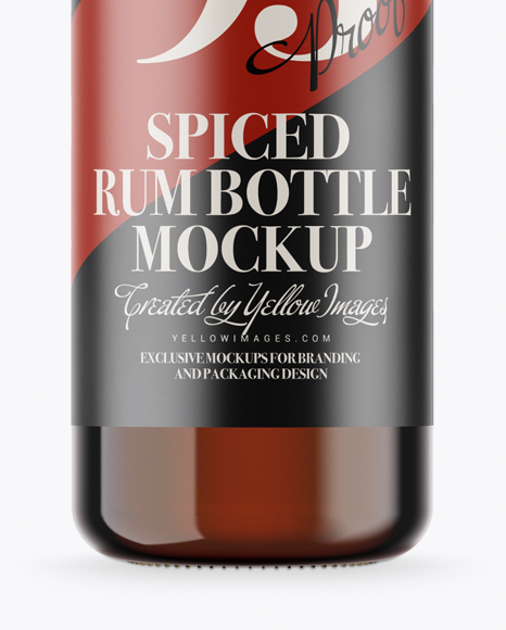 Amber Glass Rum Bottle Mockup