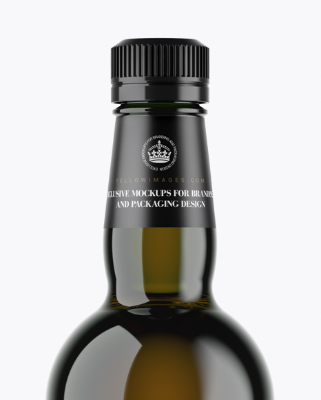 Green Glass Rum Bottle Mockup