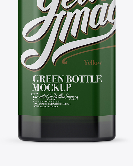 Green Glass Bottle Mockup