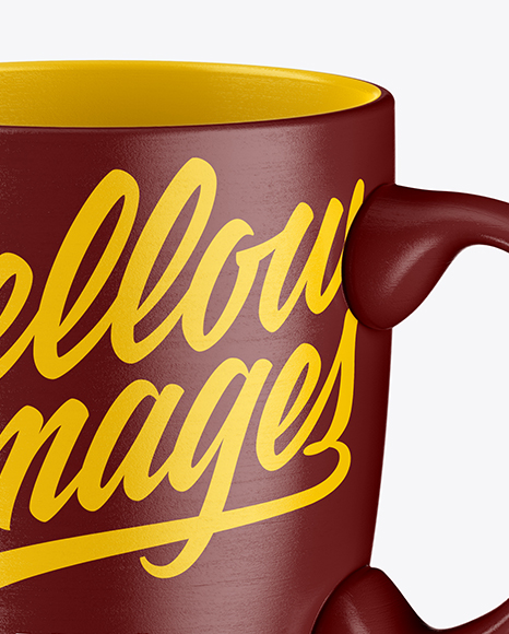 Textured Mug Mug Mockup - Half Side View (High Angle Shot)