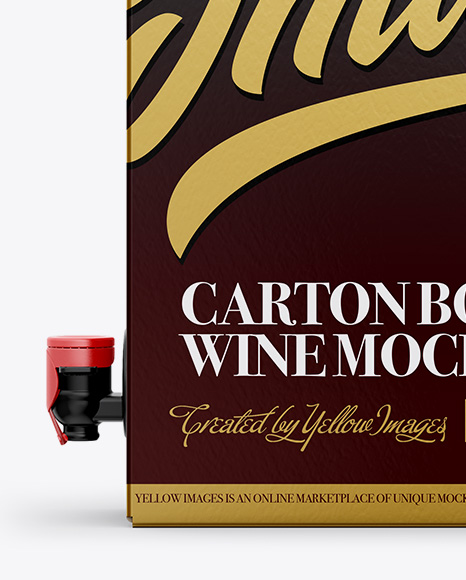 Carton Box with Wine Dispenser - Top, Front, Back Views