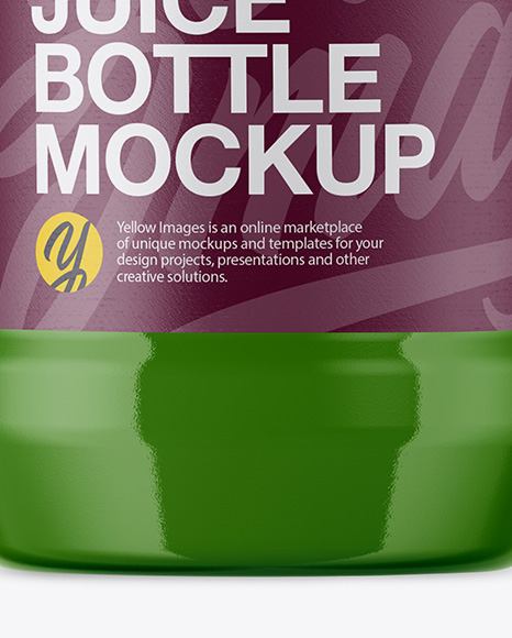 Plastic Bottle With Green Juice Mockup