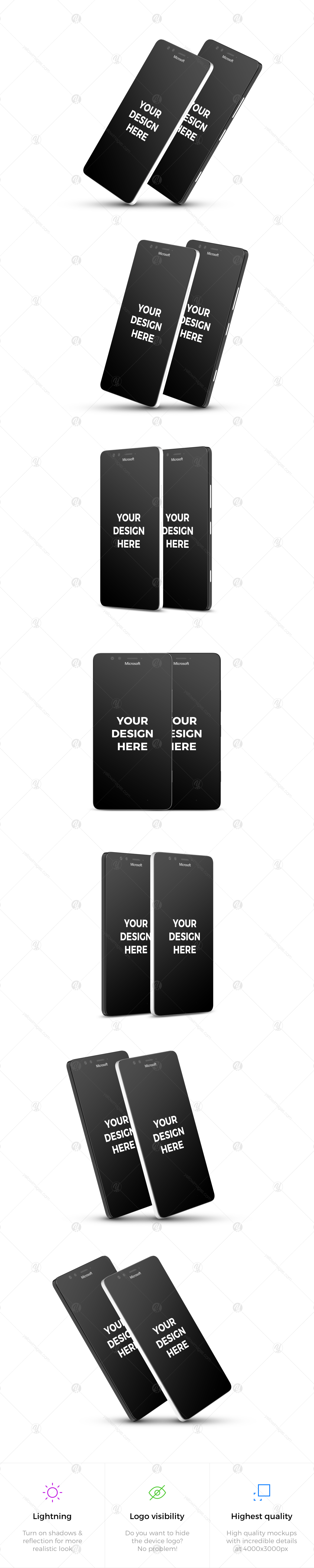 14x Microsoft Lumia 950 Mockups 14x Microsoft Lumia 950 Mockups