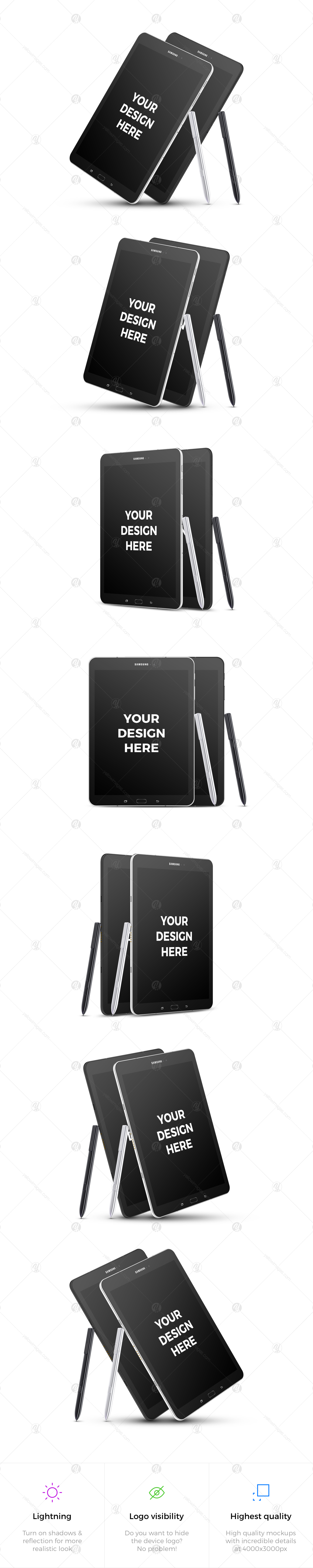 14x Samsung Galaxy Tab S3 Mockups