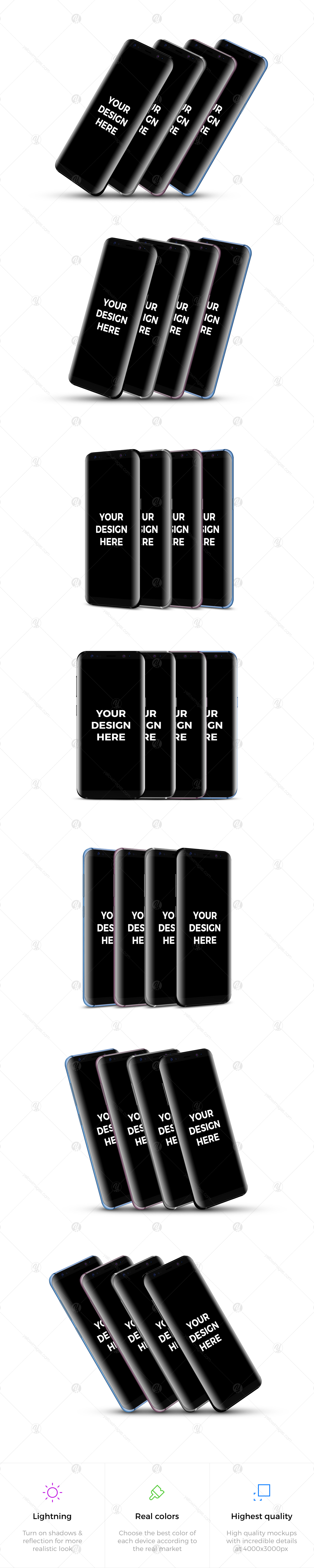 28x Samsung Galaxy S8 Mockups 28x Samsung Galaxy S8 Mockups