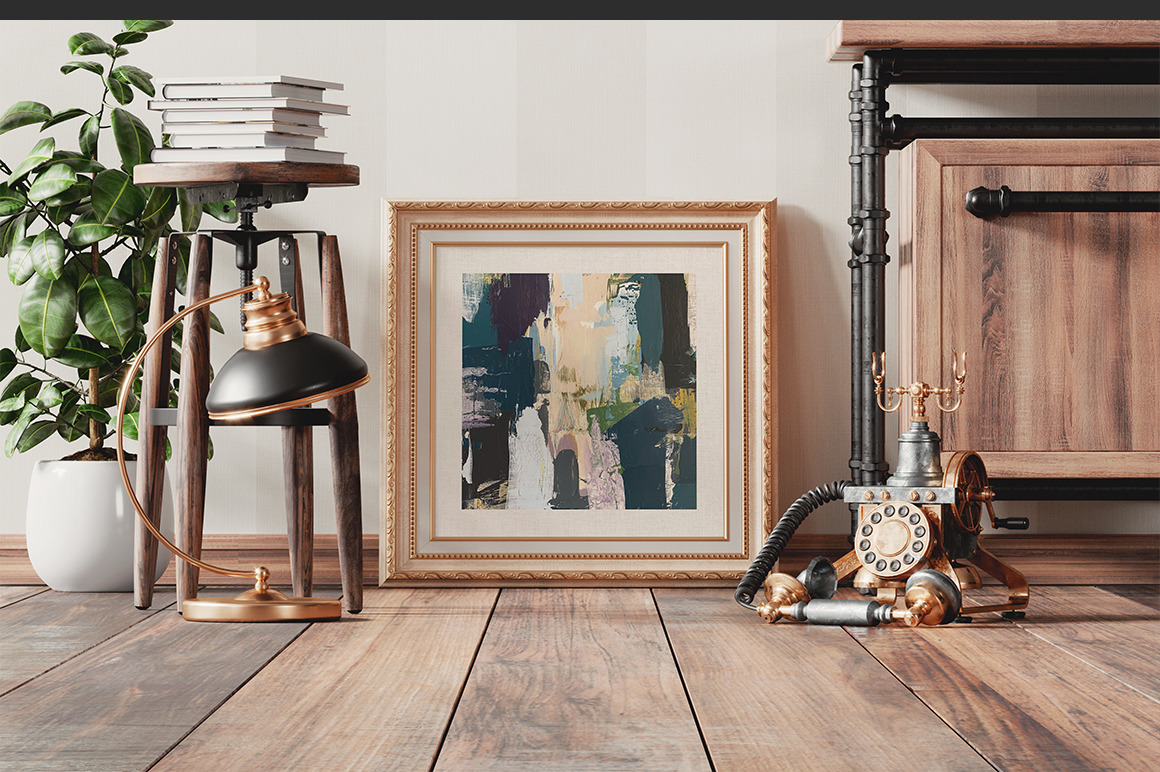 Antique Square Gold Frame Mockup Antique Square Gold Frame Mockup